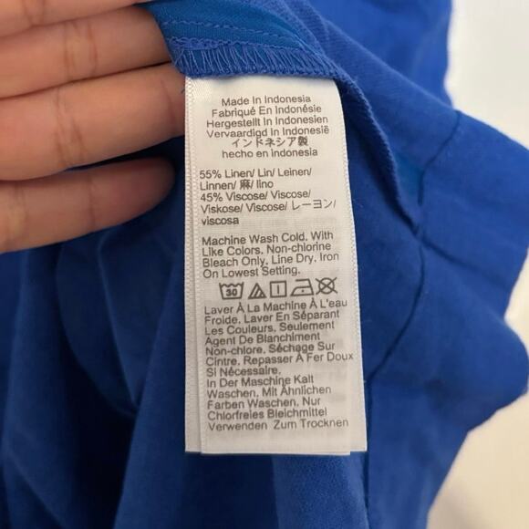 NWT J.Crew Linen Blended Sleeveless Mini Dress In Bright Grotto Size 0 - Picture 5 of 7